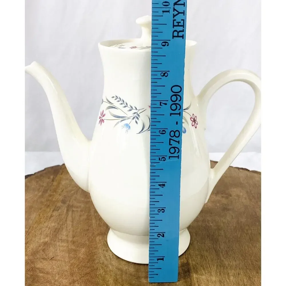 Vintage Chalet Coffee Pot Floral Ceramic Japan Oven Detergent Proof